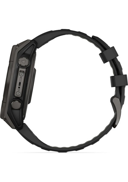 Garmin Fenix 8 - 47 mm Solar Sapphire Karbon Gri Dlc Titanyum Siyah/gri Silikon Kayışlı