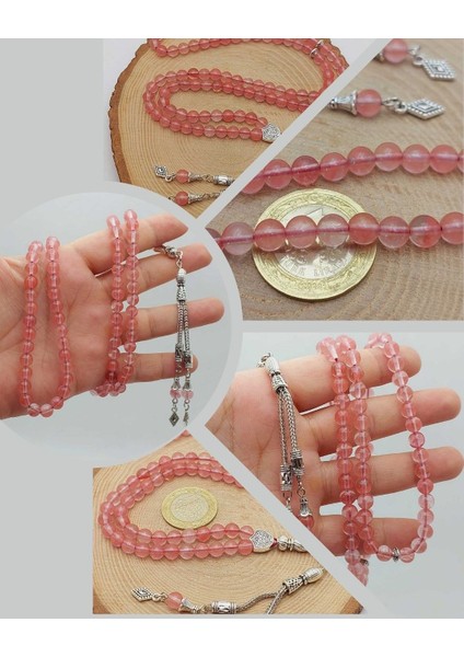 Gül Kuvars Taşı 99LUK Tesbih 6mm (51362)