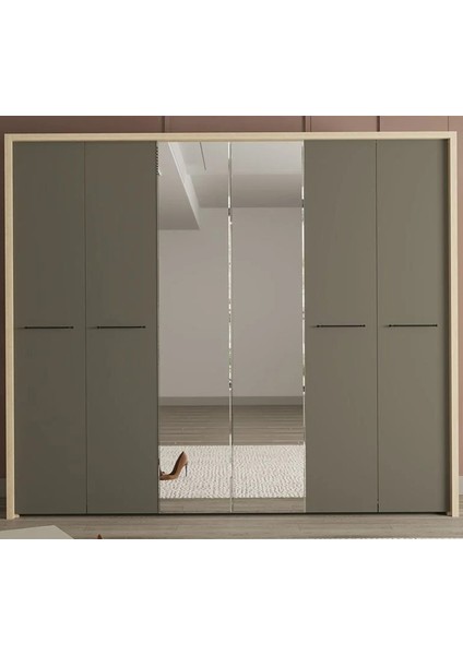 Milano 6 Kapaklı Aynalı Gardırop