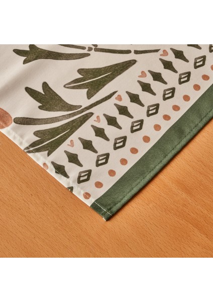 Tulip Pamuklu Runner Beyaz-Yeşil (50 x 150 cm ) fiyatları