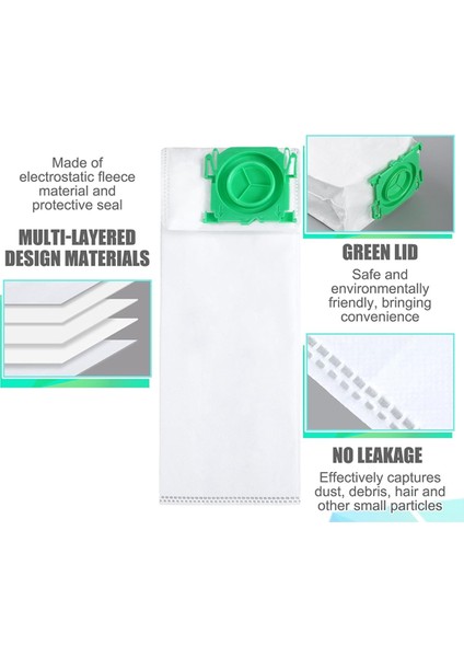 Sebo KX/C/370 Sebo x Serisi Extra Pet Xp2 Xp3 5093ER Vakum Filtre Torbaları ile Uyumlu 12 Adet Vakum Süpürge Torbası (Yurt Dışından)