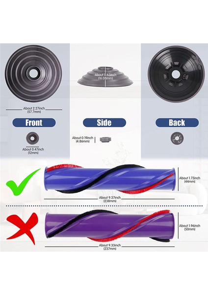 Dyson V6 V7 DC59 Elektrikli Süpürge Parçaları Için Bilyalı Tekerlek ve Silindir Fırça Çubuğu Seti Tahrik Mili Üzerindeki 4-Hong'lar Için (Yurt Dışından)