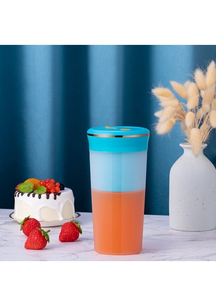 Elektrikli Blender Taşınabilir Meyve Sıkacağı 6 Bıçaklı USB Şarj Edilebilir Meyve Karıştırıcı Dak Smoothie Maker Mutfak Robotu Makinesi (Pembe) (Yurt Dışından)