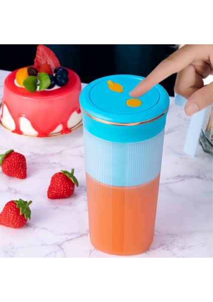 Elektrikli Blender Taşınabilir Meyve Sıkacağı 6 Bıçaklı USB Şarj Edilebilir Meyve Karıştırıcı Dak Smoothie Maker Mutfak Robotu Makinesi (Pembe) (Yurt Dışından)