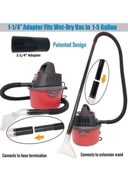 1 Takım Halı Temizleme Kafası Elektrikli Süpürge Fırça Memesi Elektrikli Süpürge Fırça Kafası ile 1-1/4ın ve 1-7/8ın ve 2-1/2ın Adaptörleri (Yurt Dışından)