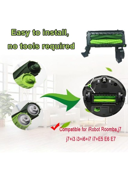 Irobot Roomba Eı ve J Serisi Için Fırça I3 I3+ I6+ I7 I7+ I8+ Plus E5 E6 E7 J7 (7150) J7+ (7550) Elektrikli Süpürge Parçaları (Yurt Dışından)