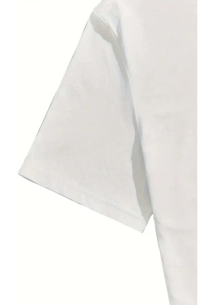 Kadın V Yaka Baskılı Siyah/beyaz Salaş Oversize T-Shirt modelleri