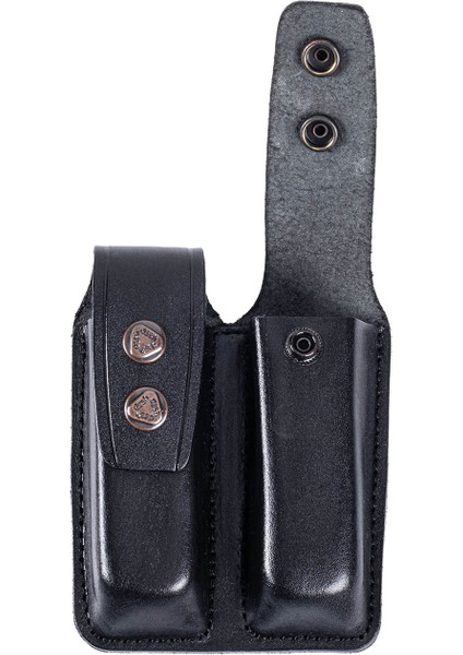 Hakiki Deri Çiftli Şarjör Kılıfı 9 mm - Siyah (YT-021) fiyatları