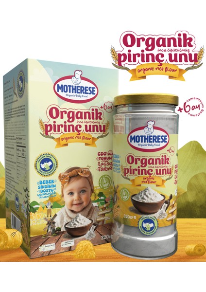 Organik Pirinç Unu 320gr - Organik Bebek Pirinç Unu 320gr - Pirinç Unu 320gr