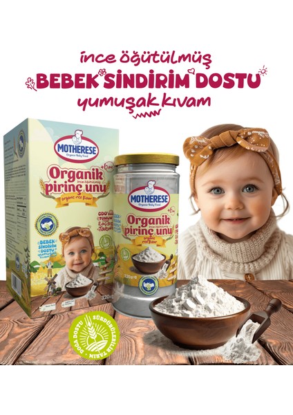 Organik Pirinç Unu 320gr - Organik Bebek Pirinç Unu 320gr - Pirinç Unu 320gr