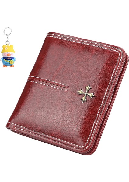 Bayanlar Kısa Cüzdan Çoklu Kart Yuvası Boş Para Cüzdanı Moda Çok Yönlü Fermuarlı Kart Tutucu (Yurt Dışından)
