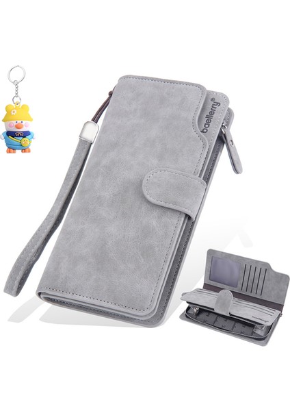 Erkek Cüzdan Moda Çoklu Kart Yuvası Fermuar Toka Clutch (Yurt Dışından)