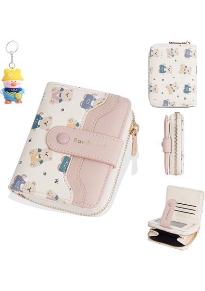 Kadın Kısa Cüzdan Çoklu Kart Yuvası Fermuarlı Para Cüzdan Kart Tutucu Kadın (Yurt Dışından)