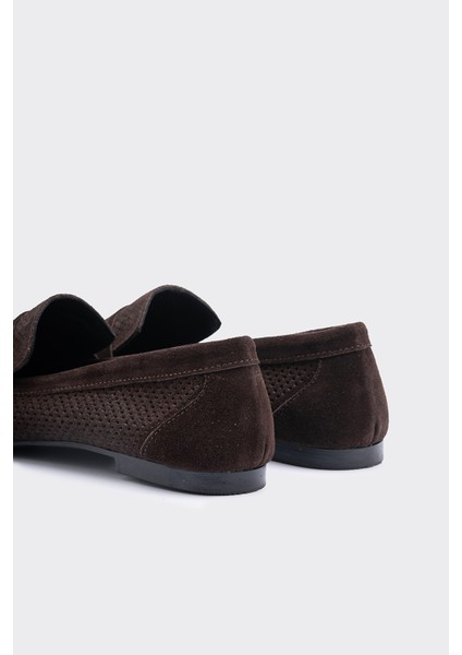 Lamme Kahverengi Süet Deri Kadın Loafer fiyatları
