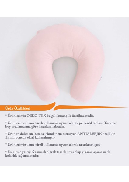 Emzirme Yastığı Minderi, Pamuk Kumaş - Bebepembe