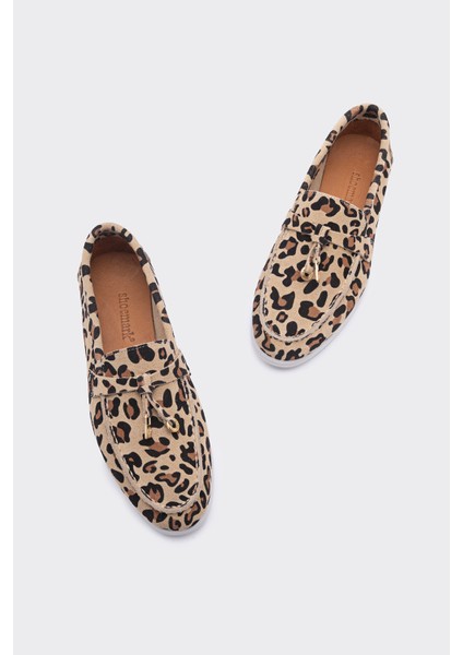 Yello Leopar Süet Deri Kadın Loafer fırsatları