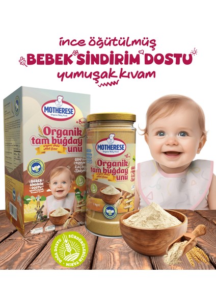 Organik Tam Buğday Unu 300gr - Organik Bebek Tam Buğday Unu 300gr - Tam Buğday Unu 300gr