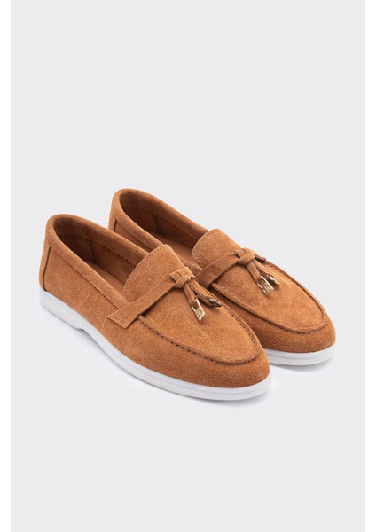 Yello Taba Süet Deri Kadın Loafer modelleri
