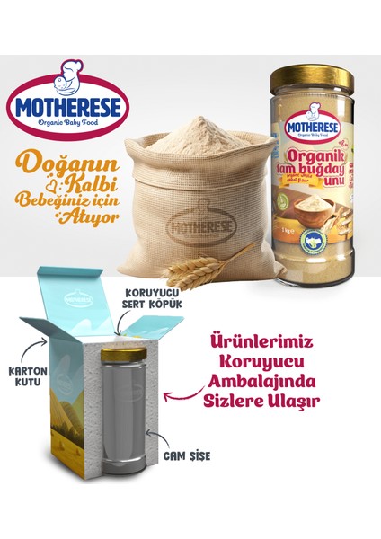Organik Tam Buğday Unu 300gr - Organik Bebek Tam Buğday Unu 300gr - Tam Buğday Unu 300gr