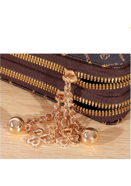 Cüzdan Kadın Uzun Kadın Elli Cep Telefonu Çantası Çift Fermuarlı Cüzdan Büyük Kapasiteli Kart Tutucu (Yurt Dışından) fırsatları