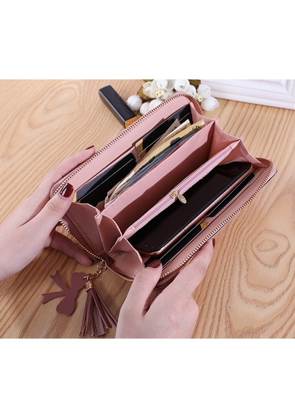 Cüzdan Uzun Bayan Fermuarlı Cüzdan Kadın Çok Yönlü Kart Tutucu El (Yurt Dışından) modelleri