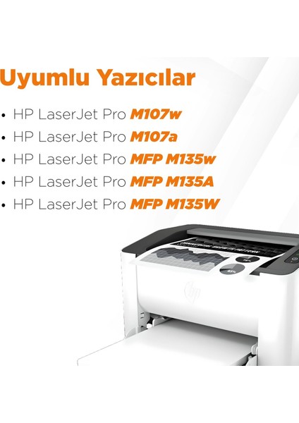 HP 106A W1106A Muadil Toner Çipli 2'li Paket / 107A / 107W / Mfp 135W / Mfp 137FNW modelleri