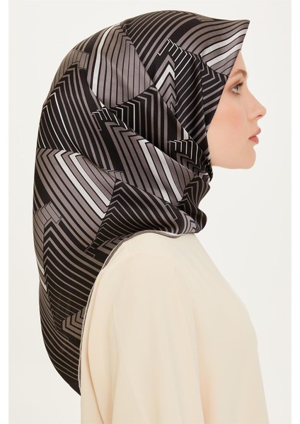 Geometrik Desenli Twill Saf İpek Eşarp 9218D 83 81 fiyatları