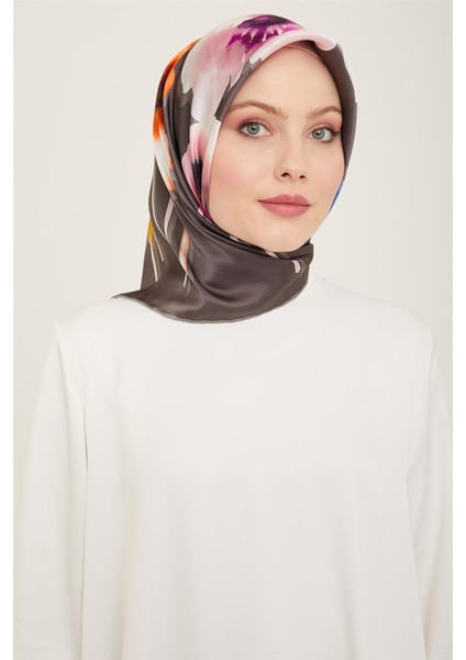 Çiçek Desenli Sura İpek Eşarp 24Ya9106 4 51