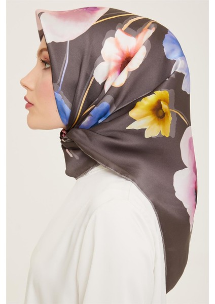 Çiçek Desenli Sura İpek Eşarp 24Ya9106 4 51 modelleri