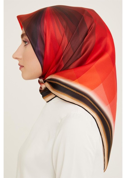 Geometrik Desenli Twill İpek Eşarp 24Ya9113 39 fırsatları