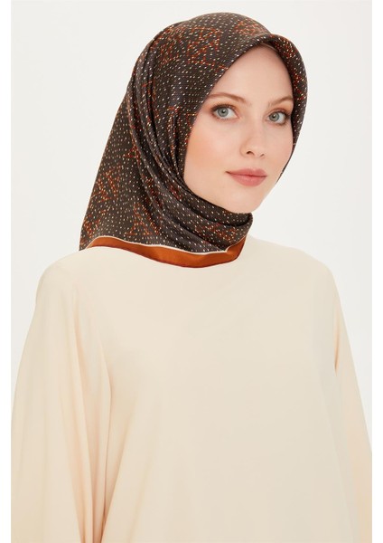 Monogram Desenli Twill Saf İpek Eşarp 9228D 84