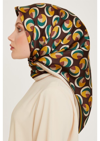 Geometrik Desenli Twill Saf İpek Eşarp 9219D 31 modelleri