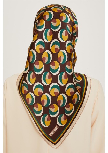 Geometrik Desenli Twill Saf İpek Eşarp 9219D 31 fırsatları