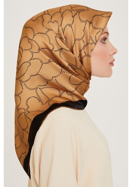 Çiçek Desenli Twill Saf İpek Eşarp 9222D 01 fiyatları