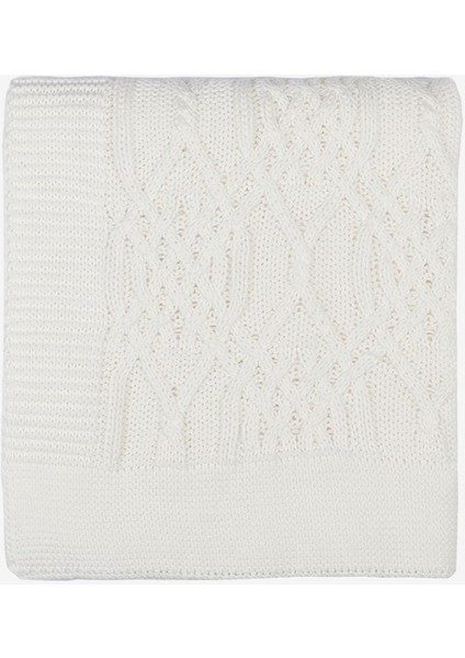 Knit Pamuk Bebek Battaniyesi Beyaz 100X100