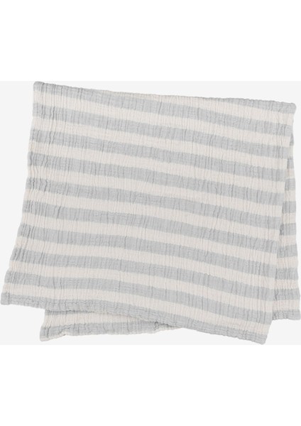 Stripy Müslin Çok Amaçlı Örtü Gri/ekru 100X100