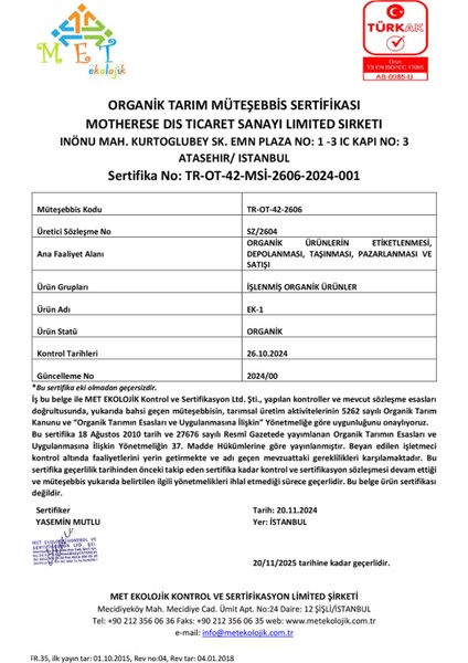 Organik Bebek Muhallebi Karışımı 330gr - Organik Muhallebi Karışımı 330 gr