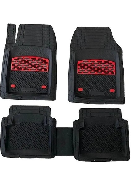 Jeep Wrangler Paspas Derin Havuzlu Krom Kırmızı (Üniversal Kesmeli)