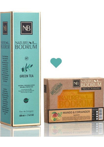 Green Tea Kolonyası 400 ml - Mango Kişniş Gliserinli Doğal Sabun 100 gr