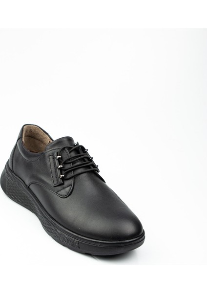 020 Siyah Deri Kadın Günlük Ayakkabı