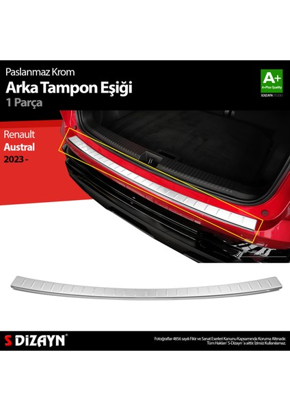 Renault Austral Krom Arka Tampon Eşiği 2023 Üzeri A+ Kalite