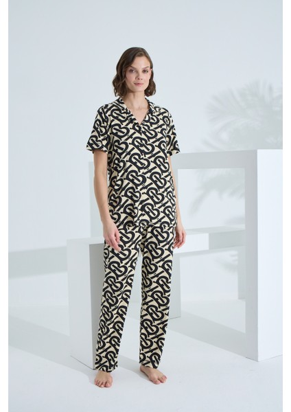 Bambu Kısa Kollu Yazlık Kadın Pijama Takımı 73374