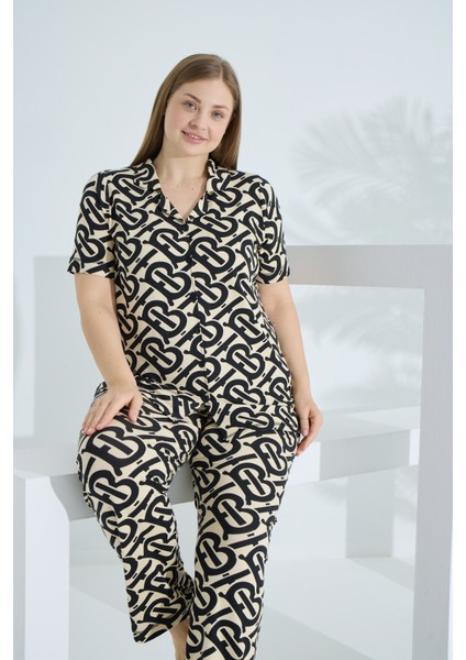 Bambu Kısa Kollu Yazlık Kadın Pijama Takımı 73374