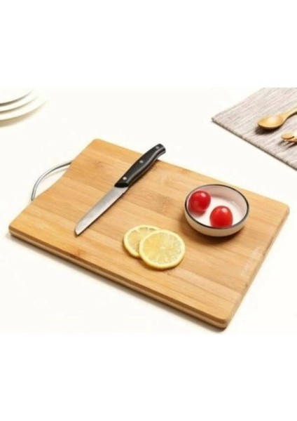 Bambu Metal Saplı Ekmek Kesme Tahtası 30 X 20 X 1,8 Cm