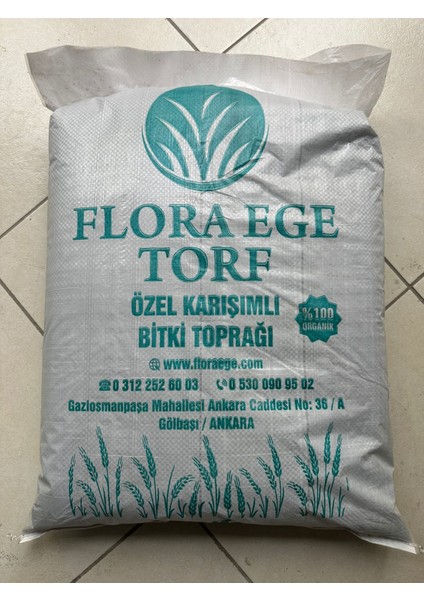 Flora Ege Ziraat Akıllı Toprak 40 Lt Köklendirici Toprak Çiçek Toprağı Perlit Torf Vermikülit Leonardit Kum Karışımı