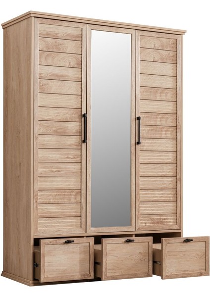 Polo Genç Odası - 3 Kapaklı Dolap, Karyola, Komodin, Çalışma Masası, Şifonyer