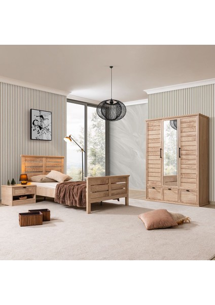 Polo Genç Odası - 3 Kapaklı Dolap, Karyola, Komodin