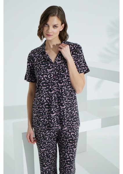 Bambu Kısa Kollu Yazlık Kadın Pijama Takımı 73375