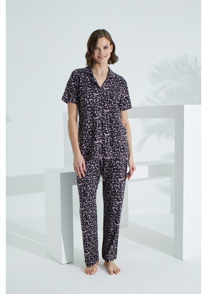 Bambu Kısa Kollu Yazlık Kadın Pijama Takımı 73375