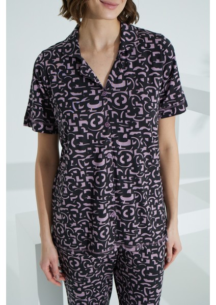 Bambu Kısa Kollu Yazlık Kadın Pijama Takımı 73375